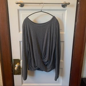 Size M Knot Front Grey Sweater Tunic